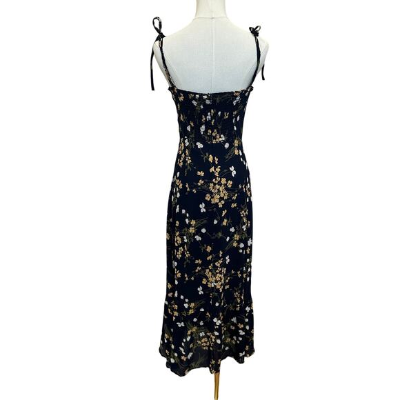 Reformation Blue Floral Midi Slip Dress SIZE 2 Cottage Sundress Corset $278 - Picture 11 of 13